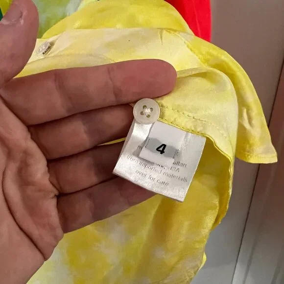 191 Rachel Comey Scotch Shirt in Multi Size 4 Color yellow Pink Green - Picture 3 of 5